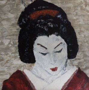 Voir le détail de cette oeuvre: Geisha au kimono rouge